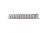 Socket Set on Metal Rail, 1/2&rdquo; Sq. Dr. (12 Piece)