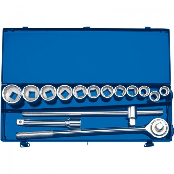 Metric Socket Set in Metal Case, 3/4&rdquo; Sq. Dr. (15 Piece)