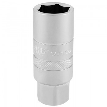 12mm Thread 6 Point Satin Chrome Spark Plug Socket, 3/8&rdquo; Sq. Dr., 18mm