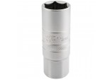 12mm Thread 6 Point Satin Chrome Spark Plug Socket, 1/2&rdquo; Sq. Dr., 18mm