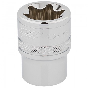 Draper TX-STAR® Socket, 1/2&rdquo; Sq. Dr., E24