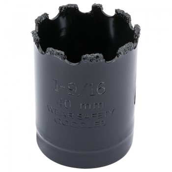 Tungsten Carbide Grit Hole Saw, 40mm