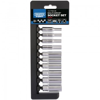 Multi-Drive® Metric Deep Socket Set, 1/4&rdquo; Sq. Dr. (10 Piece)