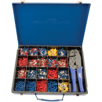 Ratchet Crimping Tool and Terminal Kit, 220mm