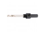 Hex. Shank Holesaw Arbor with HSS Pilot Drill for 14 - 30mm Holesaws, 7/16&rdquo; Thread