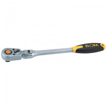 Elora Quick Release Soft Grip Reversible Ratchet with Flexible Head, 1/2&rdquo; Sq. Dr., 305mm