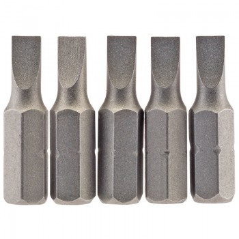 Plain Slot Insert Bit, 4.5 mm, 1/4” Hex, 25mm Long (Pack of 5) Plain Slot Insert Bit, 4.5 mm, 1/4” Hex, 25mm Long (Pack of 5)