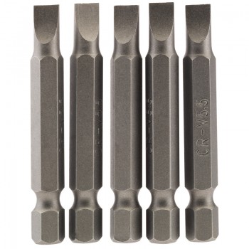 Plain Slot Insert Bit, 5.5mm, 1/4” Hex, 50mm Long (Pack of 5) Plain Slot Insert Bit, 5.5mm, 1/4” Hex, 50mm Long (Pack of 5)