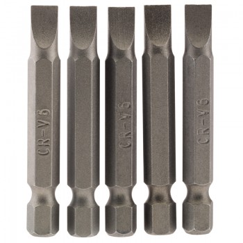 Plain Slot Insert Bit, 6mm, 1/4” Hex, 50mm Long (Pack of 5) Plain Slot Insert Bit, 6mm, 1/4” Hex, 50mm Long (Pack of 5)