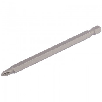 Cross Slot Insert Bit, 1/4&rdquo; Hex, 100mm Long, No.1 (Pack of 1)