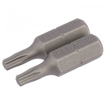 Draper TX-STAR® Insert Bit, 1/4&rdquo; Hex, 25mm Long, T15 (Pack of 2)