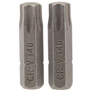 Draper TX-STAR® Insert Bit, 1/4&rdquo; Hex, 25mm Long, T40 (Pack of 2)