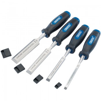 Soft Grip Bevel Edge Wood Chisel Set (4 Piece)